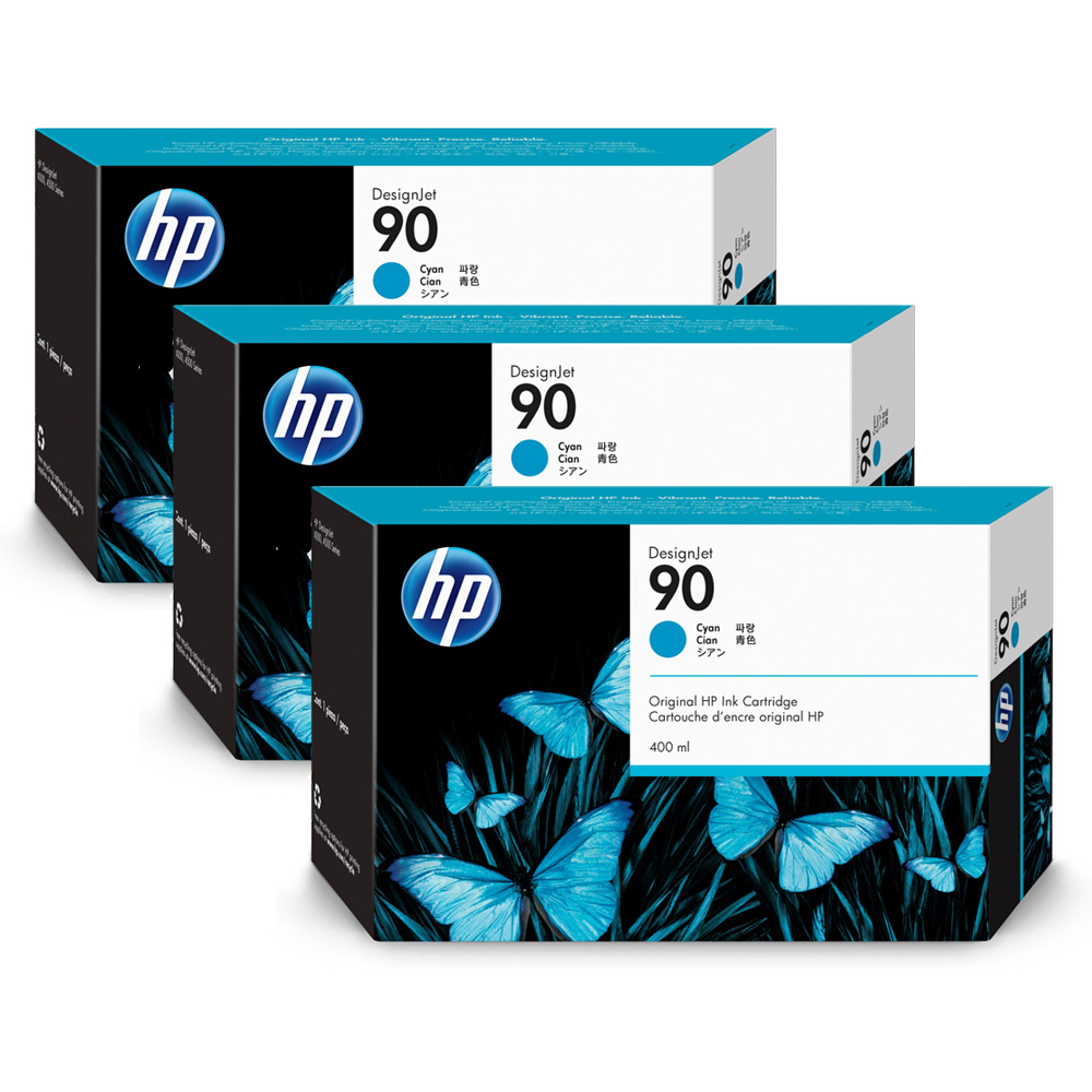 HP 4000 3 INK PACK CYAN NO.90