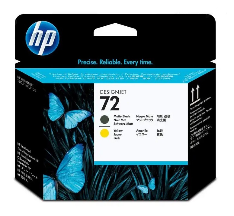 HP 72 PRINTHEAD MATTE BLACK &amp;YELLOW