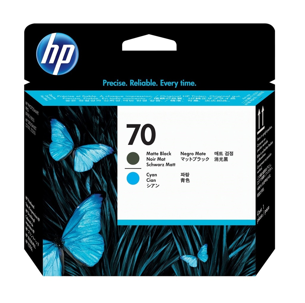 HP 70 PRINTHEAD MATT BLACK-CYAN