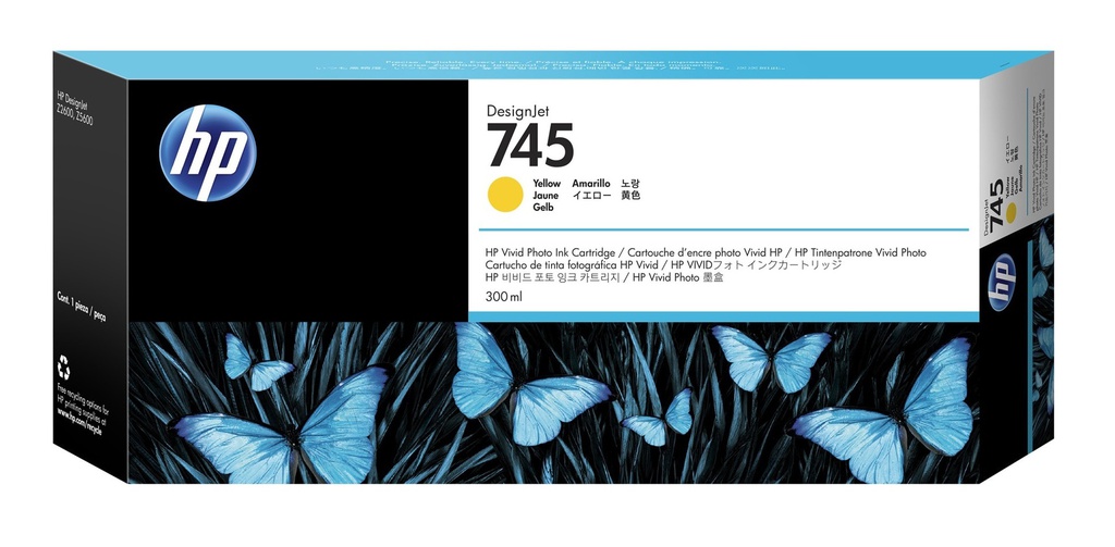 HP 745 300ML INK YELLOW