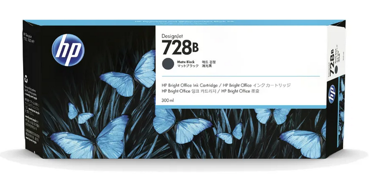 HP 728B 300ML MATTE BLACK INK