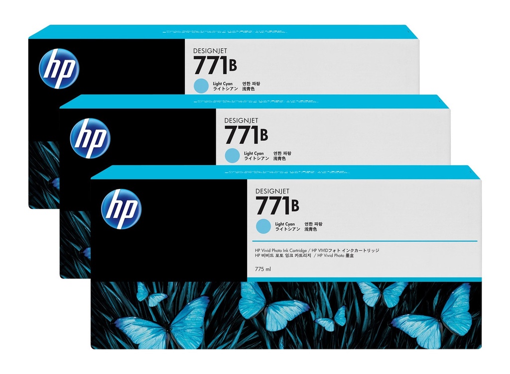 HP 771B LITE CYAN INK CARTRIDGE 3PK