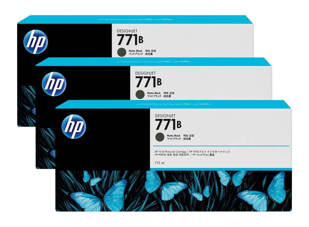 HP 771B MATTE BLACK INK CARTRI 3PK