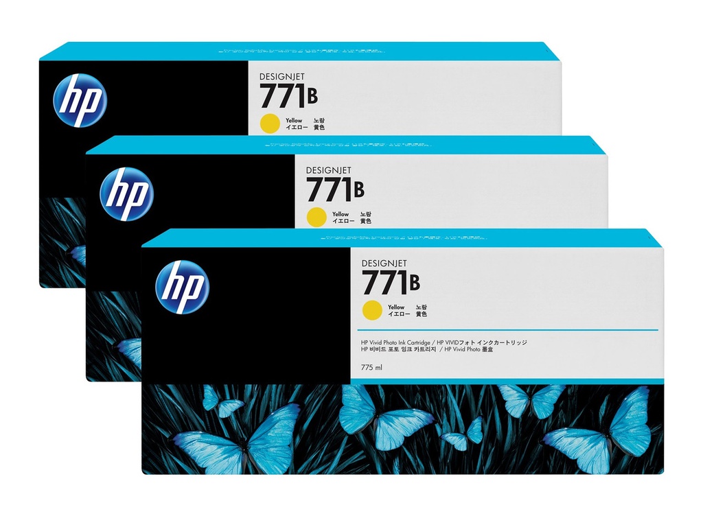 HP 771B YELLOW INK CARTRI 3PK