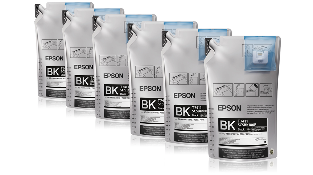 EPSON U/C DS BLACK INK 6 X 1L