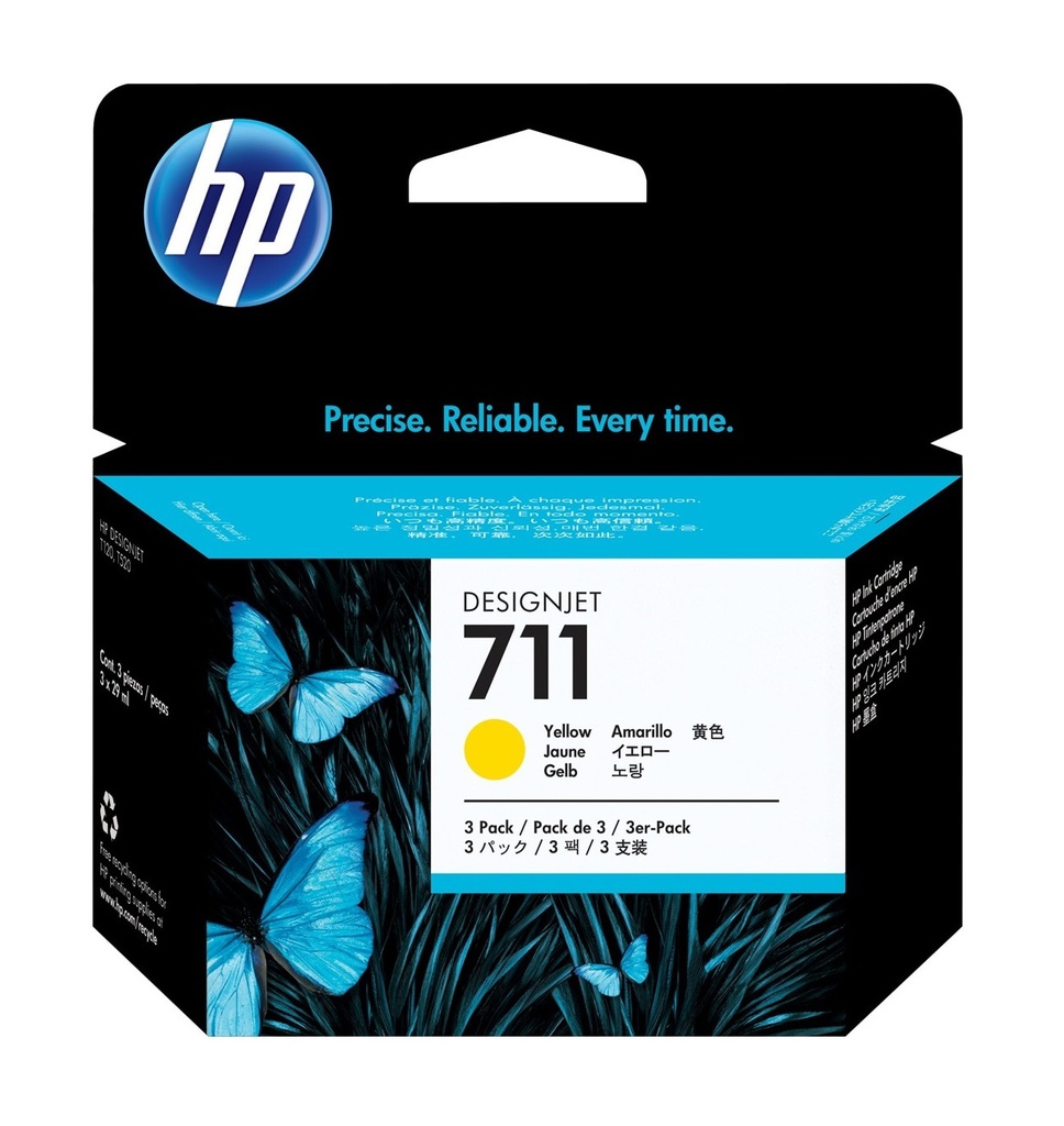 HP 711 INK 3-PACK 29ML - YELLOW